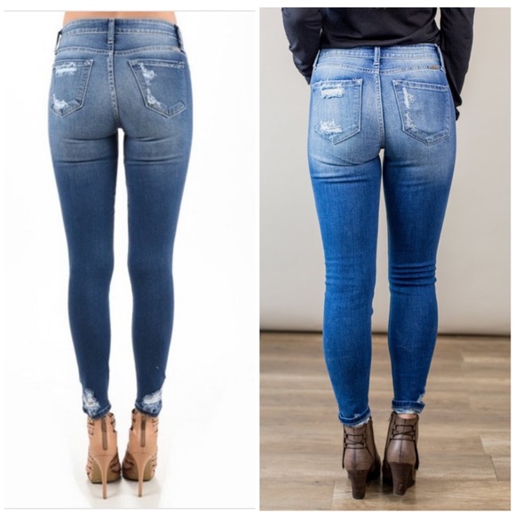 Medium Distressed Cuffed Skinny Jeans - Picture 7 of 7